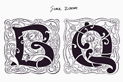 Antique Initials font, a Blackletter Font by kaer_shop (Thumbnail 12 of 13)