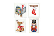 Christmas Postage Stamps, an Illustration by Daily.Designs (Thumbnail 5 of 9)