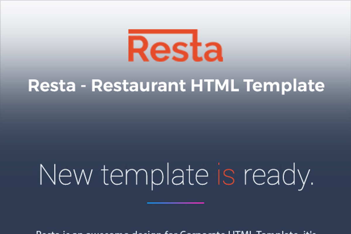 Restaurant HTML5 Template - Resta, a Bootstrap Template by HasThemes