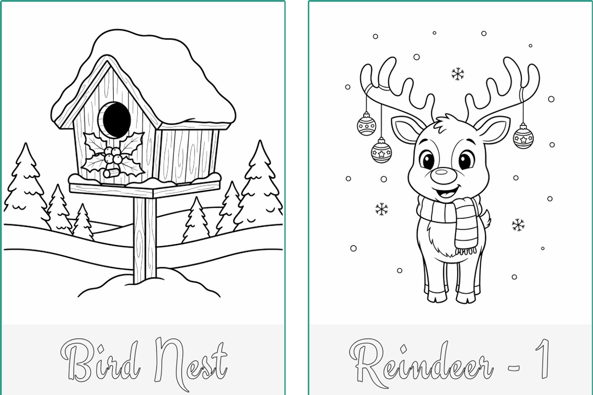 Christmas Holidays Coloring Pages, a Seasonal Illustration by Nuvame Arts & Designs (Photo 6 of 21)