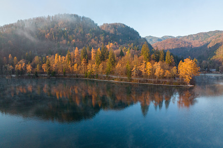 Lake Bled on an autumn morning, a Nature Photo by Dreamy Pixel