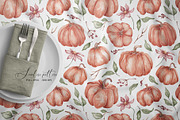 Watercolor pumpkins seamless pattern, a Pattern Graphic by SirenaArt (Thumbnail 11 of 13)