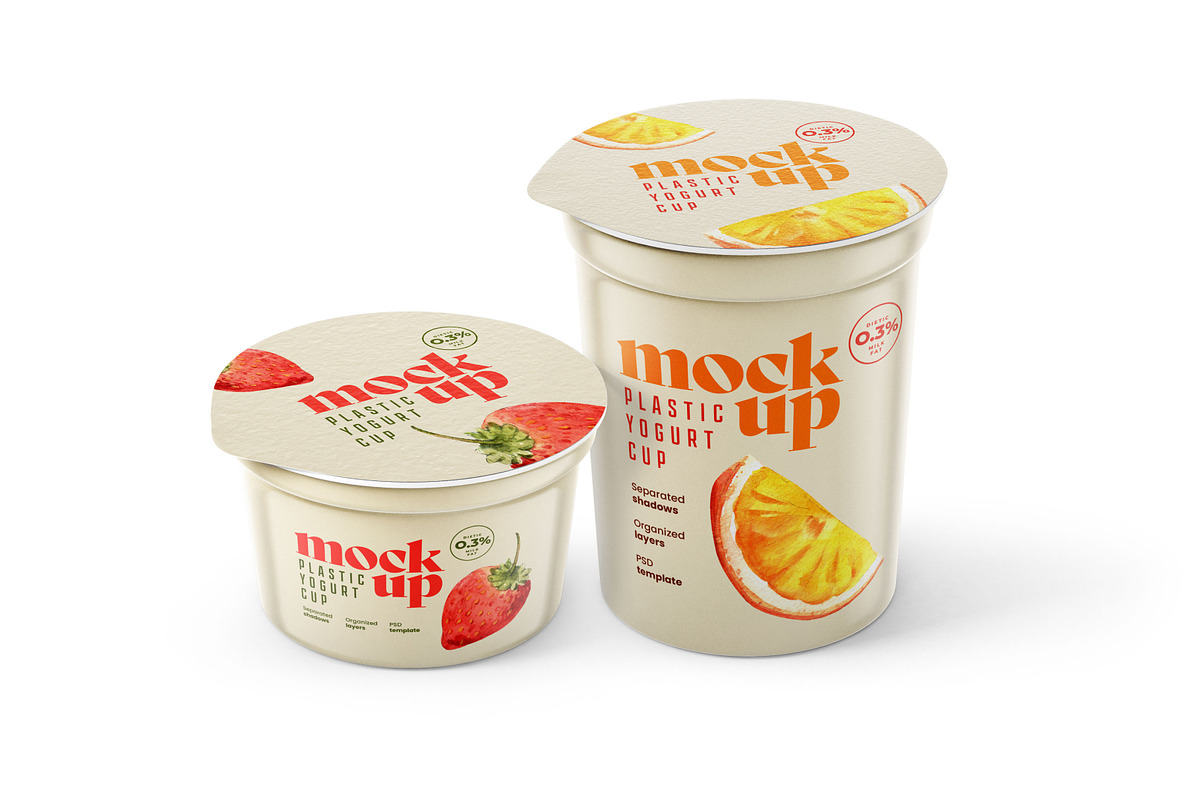 Yogurt Cup Mockup Set | Packaging, a Cups & Container Mockup by Deeplab (Photo 19 of 19)