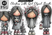 Christmas Little Girl Clipart, an Illustration by Daily.Designs (Thumbnail 1 of 5)
