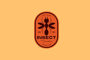 Ant Wings Insect Vintage Retro Logo