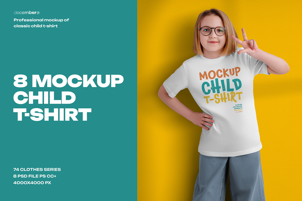 8 Mockups of a Children's T-shirt, a Shirt Mockup by Grow Design Craft Studio (Photo 1 of 8)