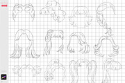 Procreate Hair Styles Anime Chibi, a Brush Add-On by ArtPrintBabe (Thumbnail 2 of 14)