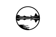 Circular Nature Landscape Silhouette, an Illustration by yasushie (Thumbnail 18 of 51)