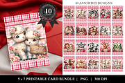 Cute Valentine Animal Card Bundle, a Stationery Template by Bijou Bay (Thumbnail 2 of 2)