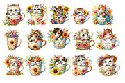 Animals for coffee cup clipart, an Animal Illustration by ElenazlataArt (Thumbnail 3 of 3)