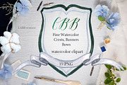 Watercolor Crest  banners, an Illustration by LABFcreations (Thumbnail 3 of 5)