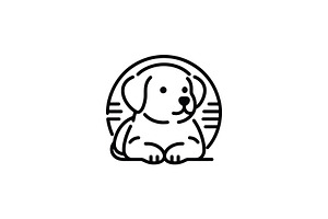 Dog puppy circle portrait logo, a Branding & Logo Template by Vectorium Studio
