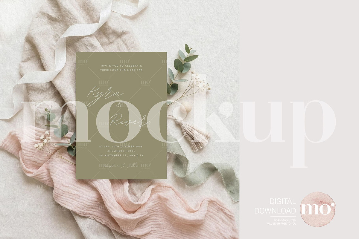 Fine Art 5x7 Invitation Mockup, a Mockup by MoMockups (Photo 4 of 5)