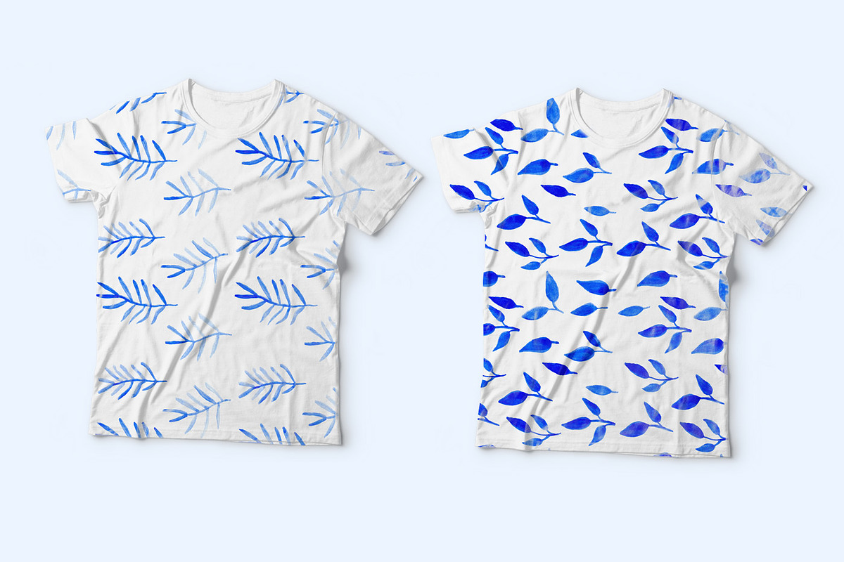 Blue Watercolor - Patterns Set, a Pattern Graphic by Anchors_and_Curves (Photo 3 of 4)