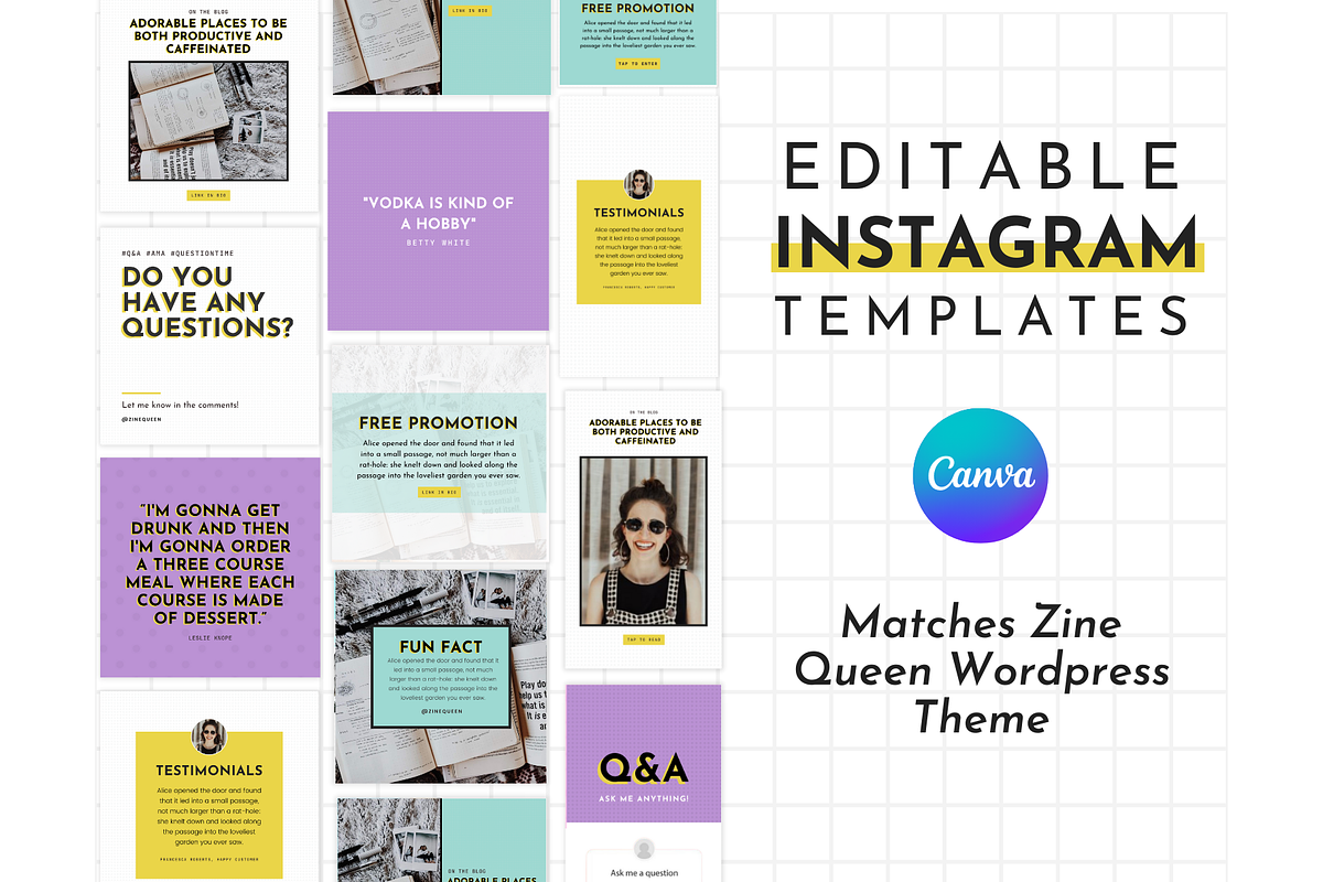Instagram Template Yellow Canva, a Social Media Template by ltsdesigns (Photo 1 of 4)