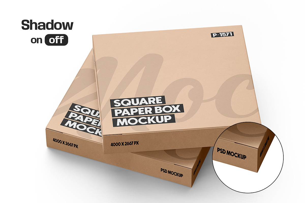 Kraft Square Box Mockup, a Packaging Mockup by Ram Studio (Photo 4 of 14)