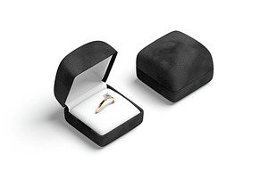 Black Wedding Ring Box Set 3D Model