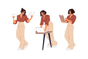 Business woman in various poses set, a Person Illustration by PaperTrident (Thumbnail 4 of 7)