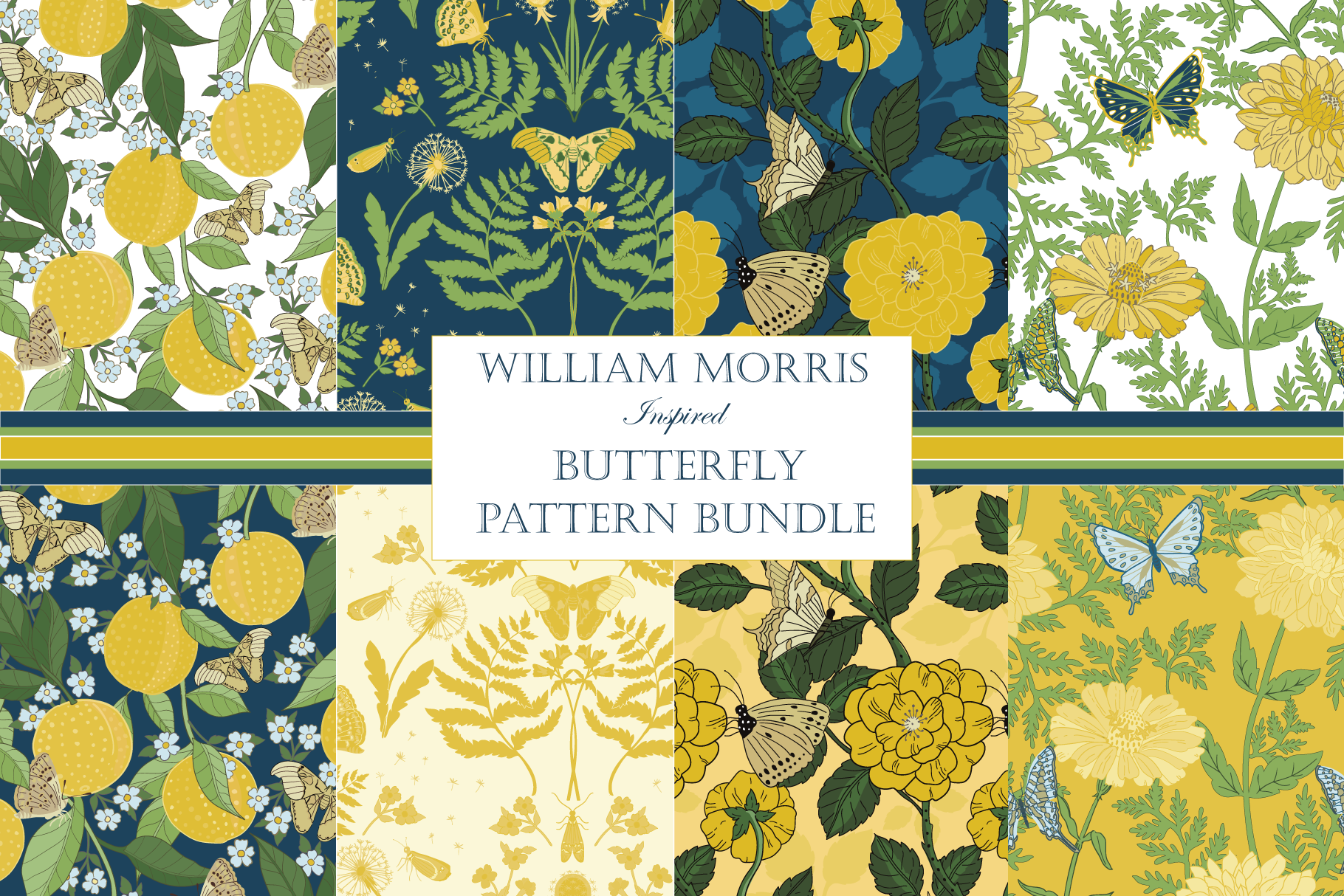 William Morris Butterfly Patterns II | Creative Market