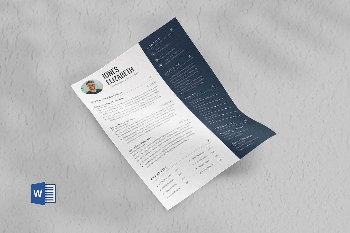Word Resume Template/CV, a Resume Template by UpSolution (Photo 3 of 5)