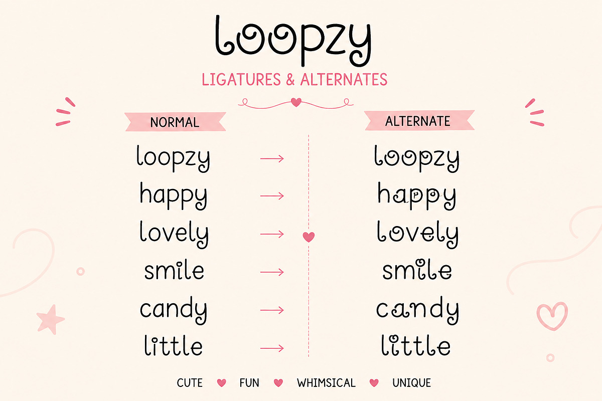 Loopzy, a Handwritten Font by Wow Magic (Photo 3 of 6)