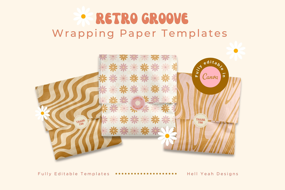 Retro Wrapping Paper Templates, a Stationery Template by Hell Yeah Designs (Photo 1 of 5)