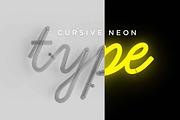 Cursive Neon Type, an Object Graphic by Design Assets (Thumbnail 1 of 7)