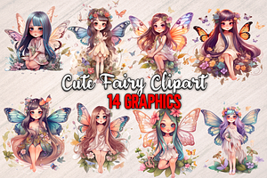 Cute Fairy Clipart - 14 Graphics