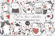 Cat in love valentine clipart, an Illustration by Designworld (Thumbnail 1 of 4)