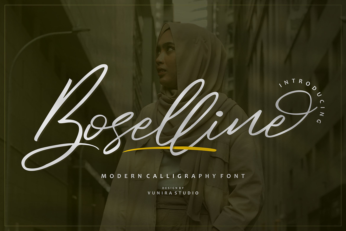 Boselline - Modern Caligraphy, a Script Font by VUNIRA (Photo 1 of 6)
