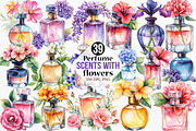 Perfume Scents with flowers Clipart, an Illustration by Canvas Craft (Thumbnail 1 of 8)