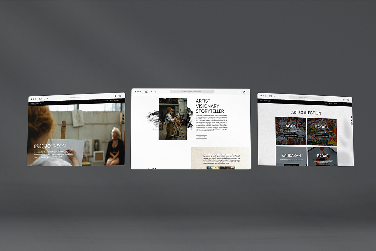 Artist Portfolio Website for Wix, a Landing Page Template by Parrot Designs (Photo 2 of 4)