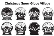 Festive Snow Globe Town Scenes, an Object Graphic by Creativeshirt (Thumbnail 1 of 3)