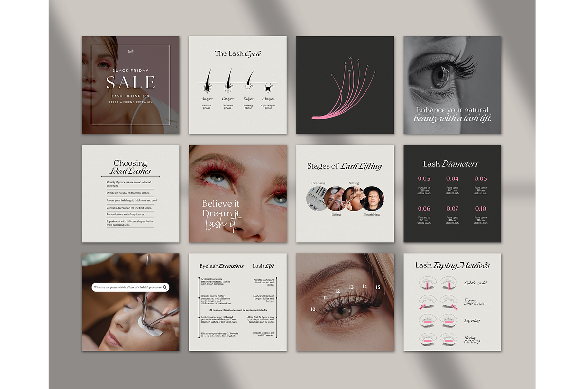 Lash Tech Template - Canva, a Social Media Template by TheTemplateTopia (Photo 7 of 10)