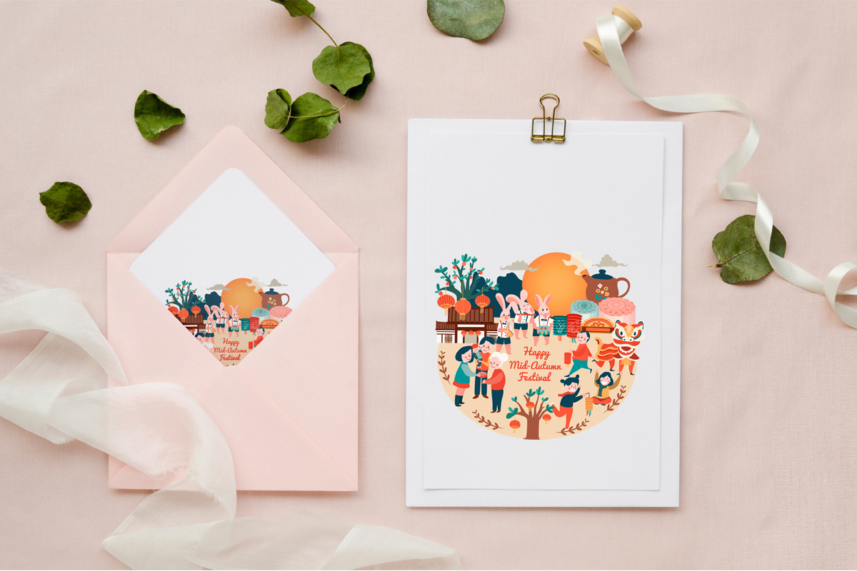Mid-autumn festival celebration, a Decorative Illustration by Wanwiss (Photo 3 of 3)