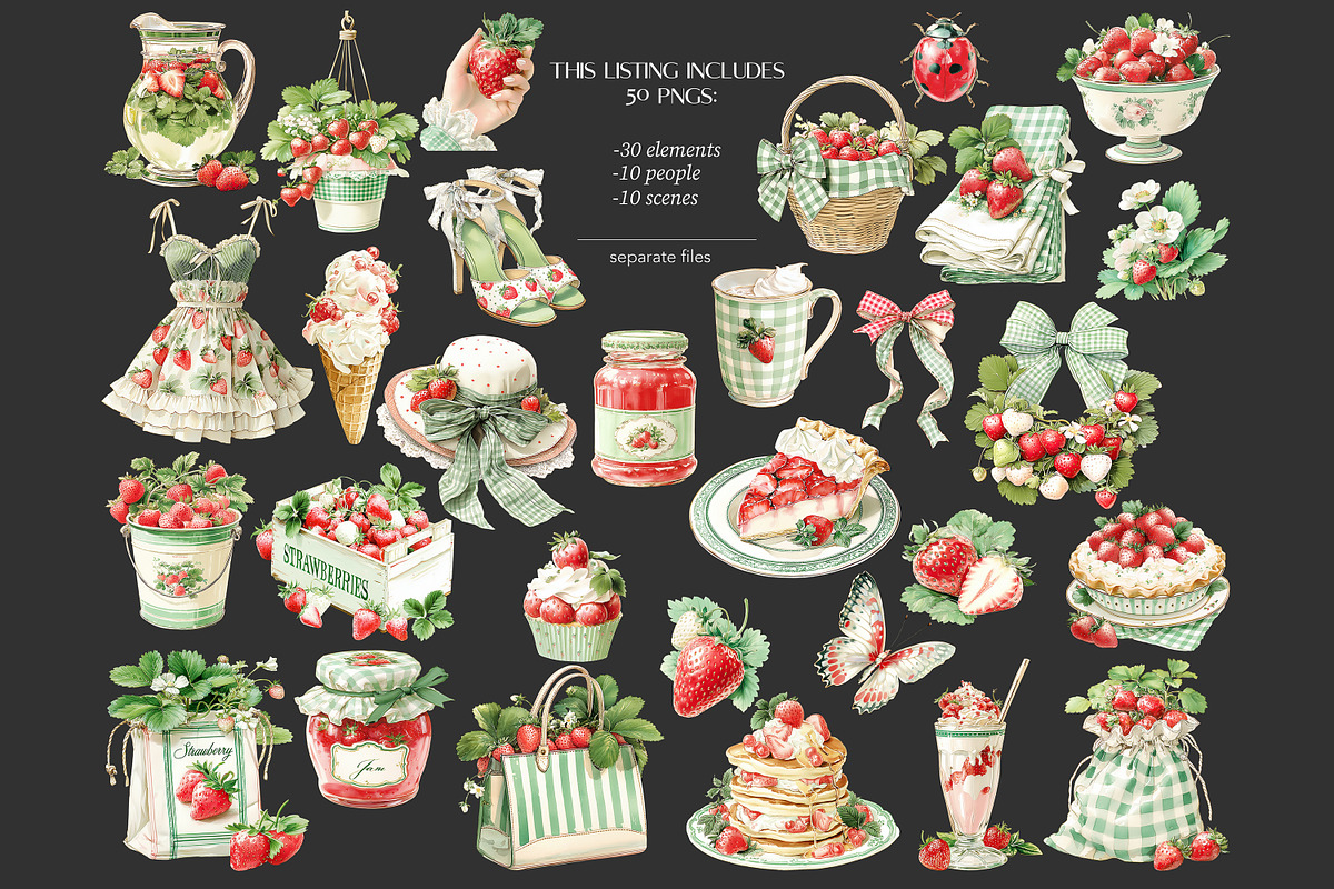 Strawberry Clipart PNG Images, a Seasonal Illustration by GlamArtZhanna (Photo 6 of 8)