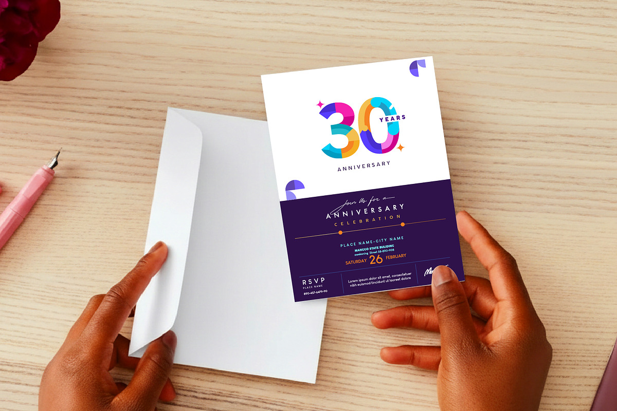 Modern Anniversary Logo Sets, an Invitation Template by OtpirusGraphic (Photo 5 of 7)
