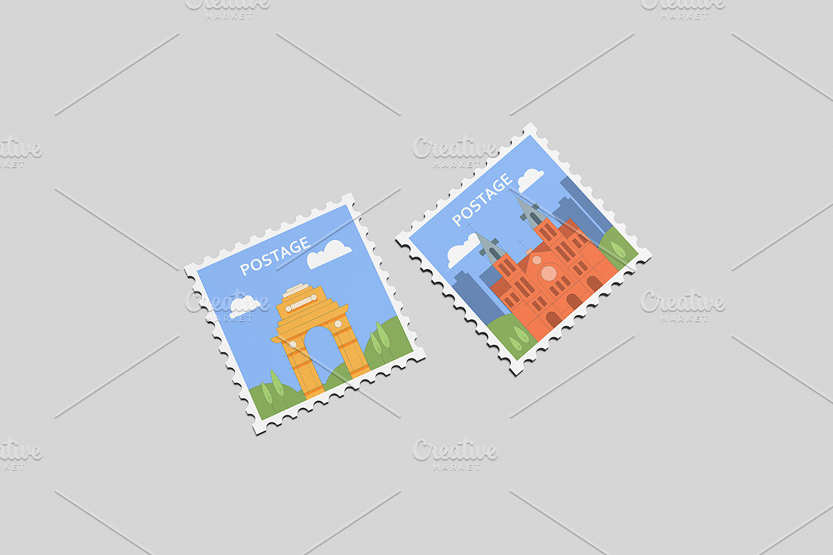 Postage Stamp Display Mockup, a Books & Magazine Mockup by Gatamotion (Photo 3 of 5)
