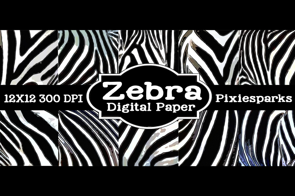 Zebra Digital Paper - Volume 1, a Pattern Graphic by PixieSparks (Photo 1 of 3)