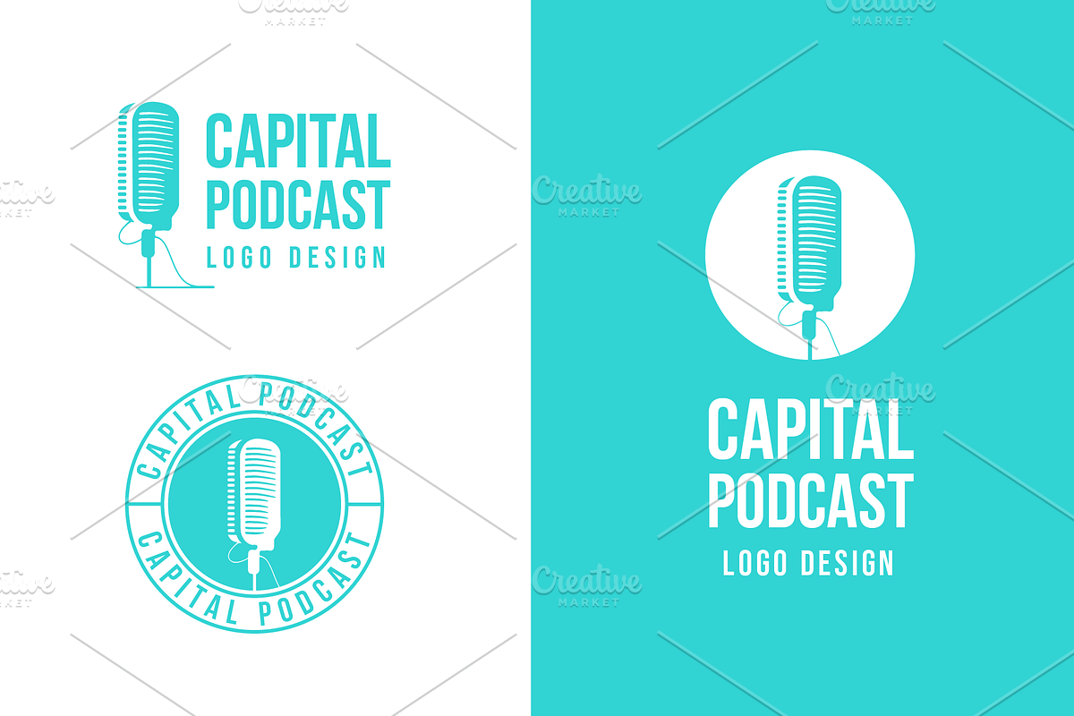 Podcast & Recording Logo Template, a Branding & Logo Template by MerdeneDesignStudio (Photo 1 of 7)
