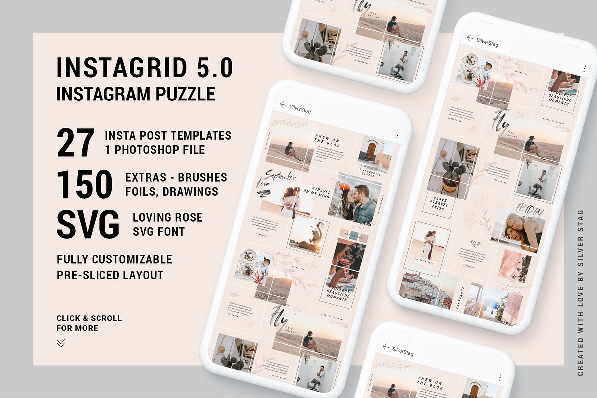 Insta Puzzle Bundle + FREE Updates, a Social Media Template by SilverStag Type Foundry (Photo 10 of 14)