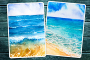 Seascapes 2. Watercolor set., an Illustration by AlexGreenArt (Thumbnail 3 of 9)