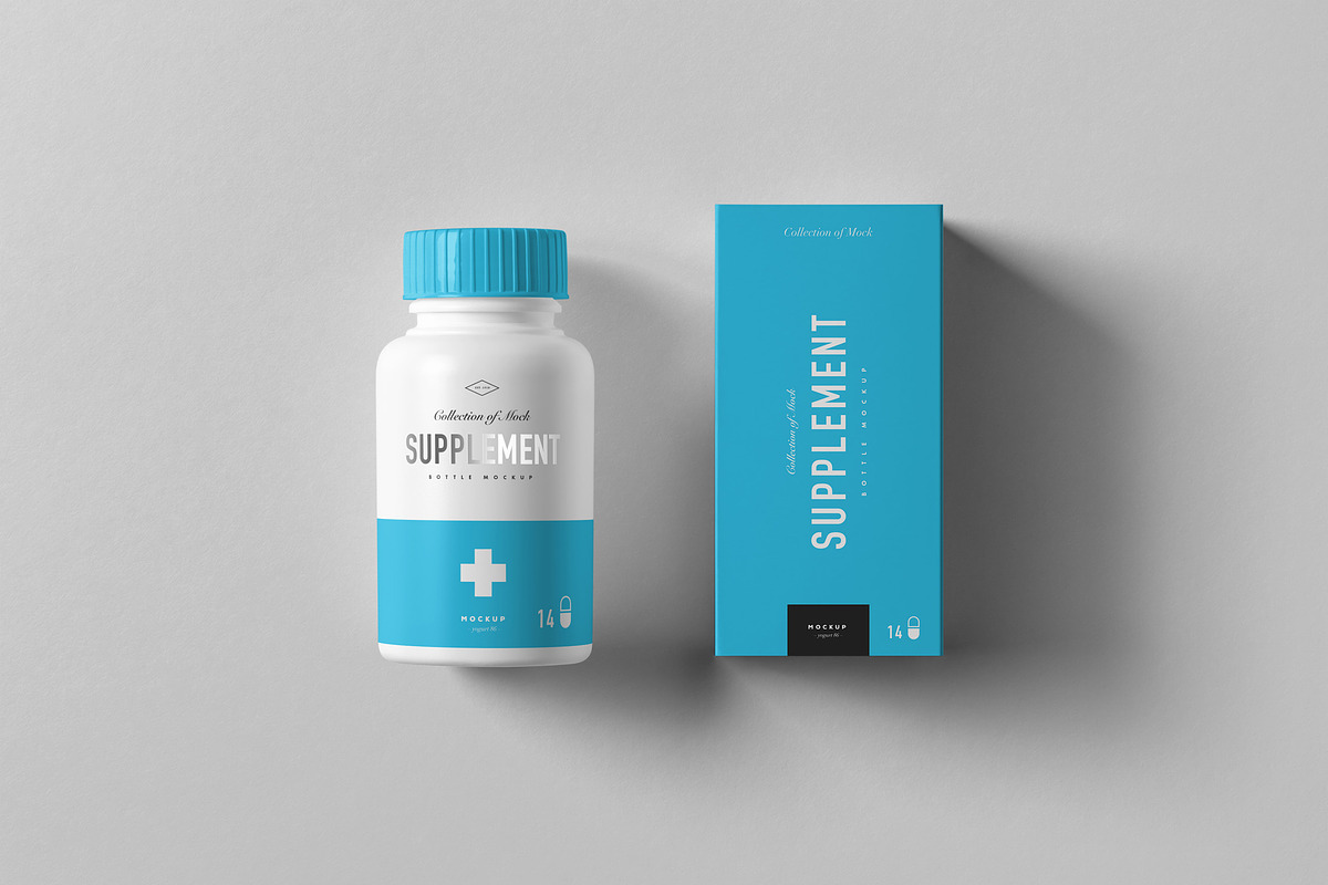 Supplement Jar & Box Mock-up 9, a Cups & Container Mockup by Yogurt86 (Photo 9 of 12)