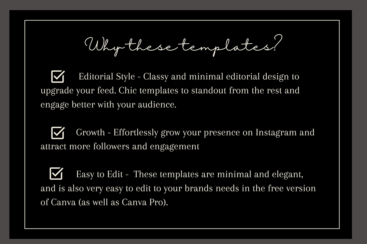 Luxe Dark Minimal Instagram Template, a Social Media Template by Faytemplates (Photo 7 of 10)