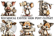 Whimsical Easter Sign Post Clipart, an Illustration by OK Design (Thumbnail 2 of 6)