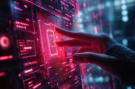 Hand Interacting with Futuristic Dig, a Background Photo by Pixeness