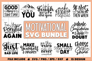 Motivational SVG Bundle, a Graphic by crafthome
