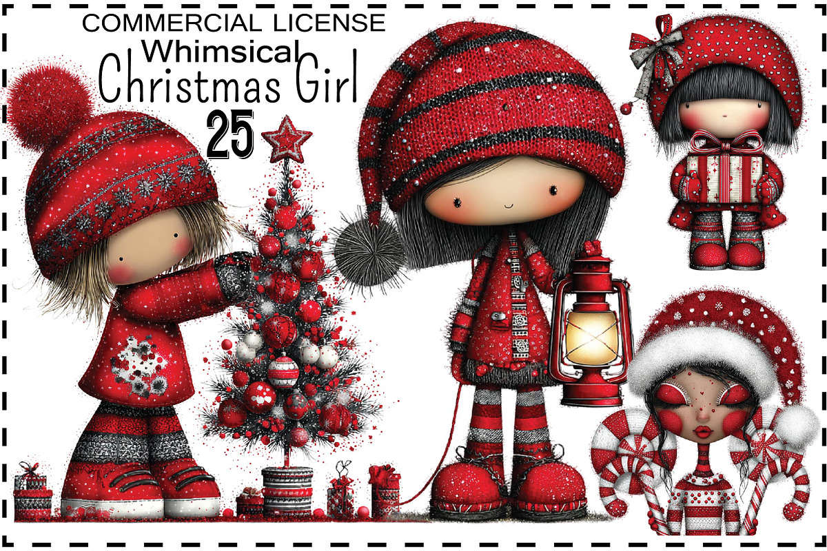Whimsical Christmas Girl Clipart Bun, a Healthcare Illustration by SVGArt (Photo 1 of 9)