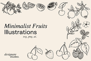 Minimalist Fruits Illustrations