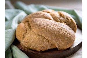 Home baked sourdough knot bread